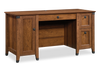Bureau Forge de 59,06 po à 3 tiroirs avec système de gestion des câbles - cerisier de Washington