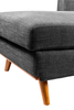 Kort & Co. Freeman 2-Piece Left-Facing Sectional with Wood Legs – Charcoal Grey | Sofa sectionnel gauche Freeman de Kort & Co. 2 pièces de po en tissu d’apparence lin avec pattes en bois - gris anthracite