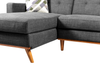 Kort & Co. Freeman 2-Piece Left-Facing Sectional with Wood Legs – Charcoal Grey | Sofa sectionnel gauche Freeman de Kort & Co. 2 pièces de po en tissu d’apparence lin avec pattes en bois - gris anthracite