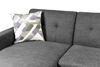 Kort & Co. Freeman 2-Piece Left-Facing Sectional with Wood Legs – Charcoal Grey | Sofa sectionnel gauche Freeman de Kort & Co. 2 pièces de po en tissu d’apparence lin avec pattes en bois - gris anthracite