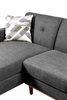 Kort & Co. Freeman 2-Piece Left-Facing Sectional with Wood Legs – Charcoal Grey | Sofa sectionnel gauche Freeman de Kort & Co. 2 pièces de po en tissu d’apparence lin avec pattes en bois - gris anthracite