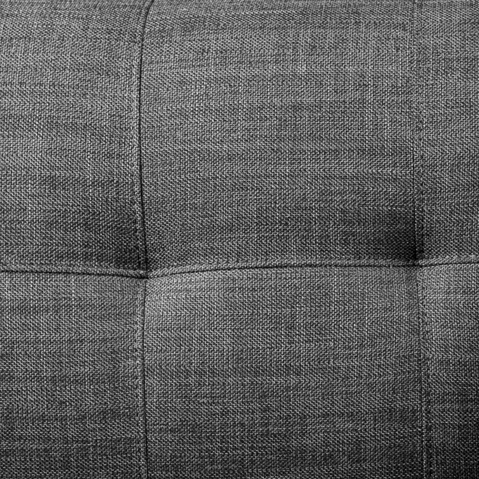 Sofa sectionnel gauche Freeman de Kort & Co. 2 pièces de po en tissu d’apparence lin avec pattes en bois - gris anthracite