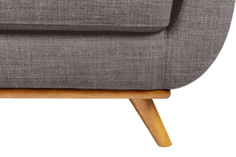 Sofa sectionnel Freeman de Kort & Co. 2 pièces po en tissu d’apparence lin avec pattes en bois - gris anthracite