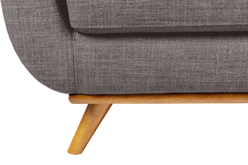 Sofa sectionnel Freeman de Kort & Co. 2 pièces po en tissu d’apparence lin avec pattes en bois - gris anthracite