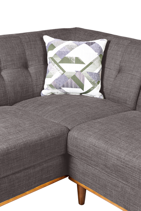 Sofa sectionnel Freeman de Kort & Co. 2 pièces po en tissu d’apparence lin avec pattes en bois - gris anthracite