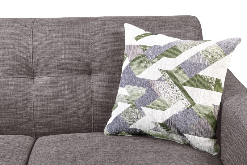Sofa sectionnel Freeman de Kort & Co. 2 pièces po en tissu d’apparence lin avec pattes en bois - gris anthracite