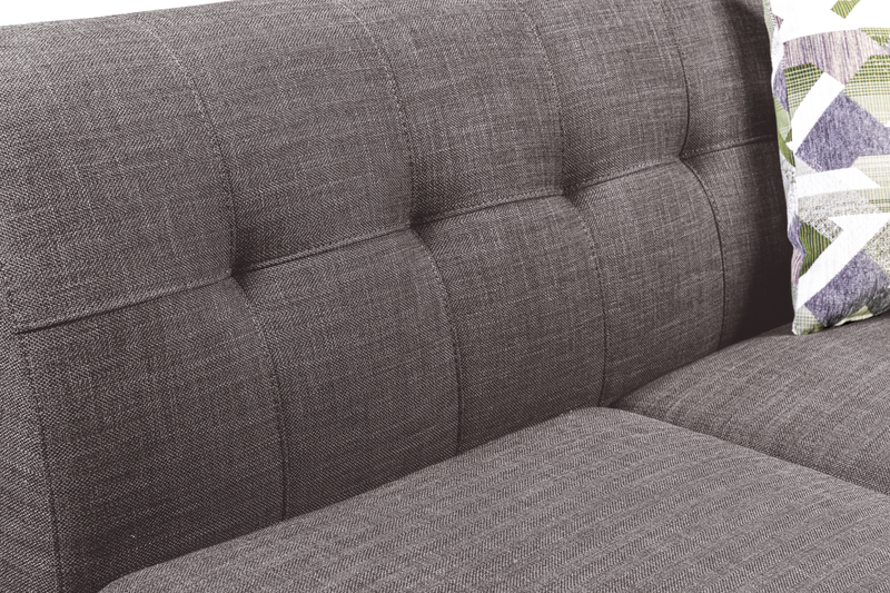 Sofa sectionnel Freeman de Kort & Co. 2 pièces po en tissu d’apparence lin avec pattes en bois - gris anthracite