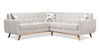 Sofa sectionnel Freeman de Kort & Co. 2 pièces po en tissu d’apparence lin avec pattes en bois - blanc colombe