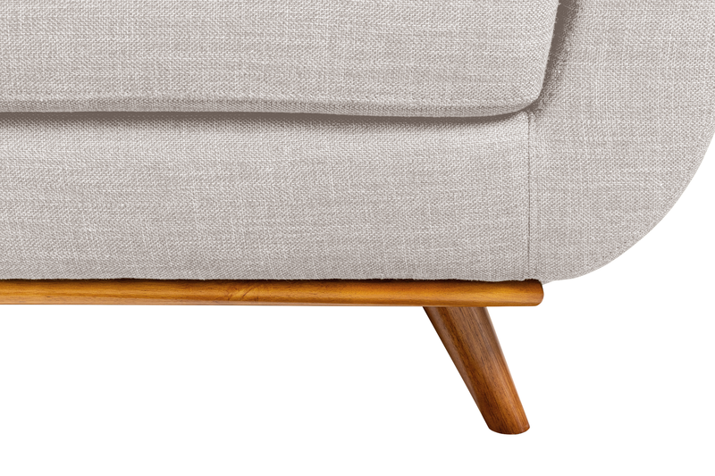 Sofa sectionnel Freeman de Kort & Co. 2 pièces po en tissu d’apparence lin avec pattes en bois - blanc colombe