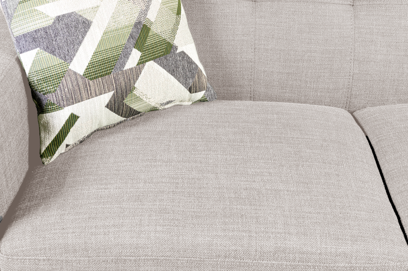 Sofa sectionnel Freeman de Kort & Co. 2 pièces po en tissu d’apparence lin avec pattes en bois - blanc colombe