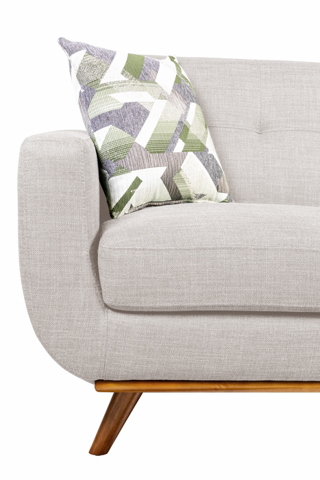 Sofa sectionnel Freeman de Kort & Co. 2 pièces po en tissu d’apparence lin avec pattes en bois - blanc colombe