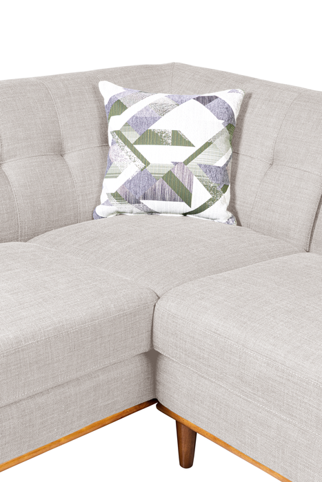 Sofa sectionnel Freeman de Kort & Co. 2 pièces po en tissu d’apparence lin avec pattes en bois - blanc colombe