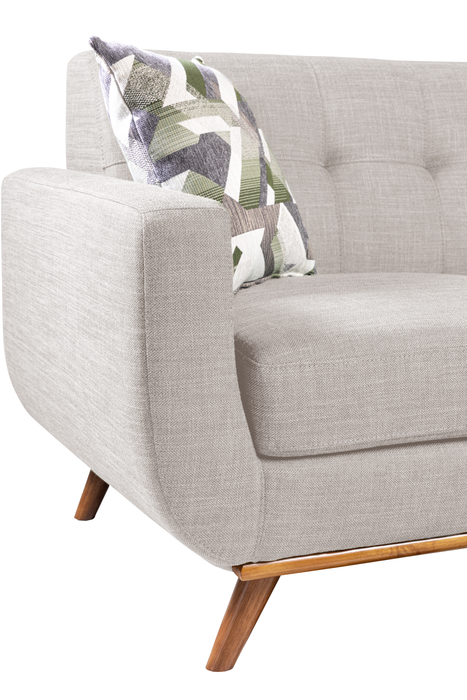 Sofa sectionnel Freeman de Kort & Co. 2 pièces po en tissu d’apparence lin avec pattes en bois - blanc colombe
