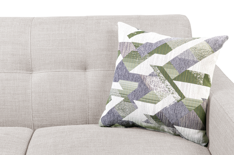 Sofa sectionnel Freeman de Kort & Co. 2 pièces po en tissu d’apparence lin avec pattes en bois - blanc colombe