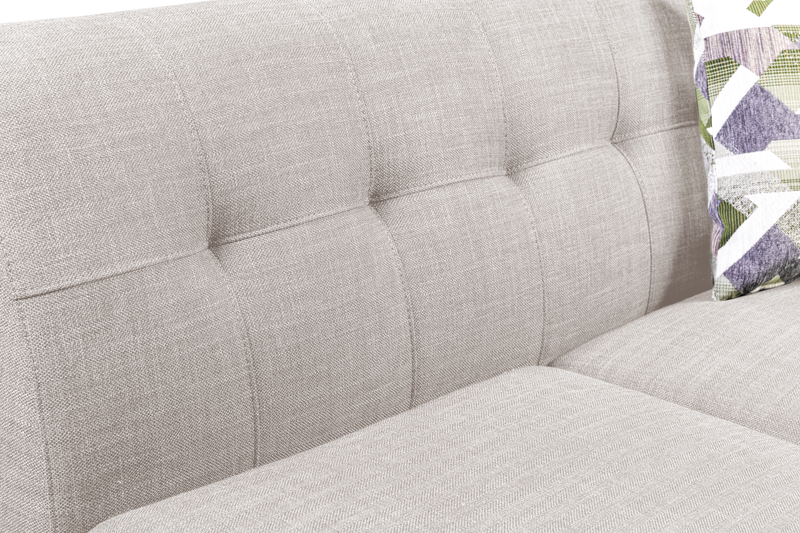 Sofa sectionnel Freeman de Kort & Co. 2 pièces po en tissu d’apparence lin avec pattes en bois - blanc colombe