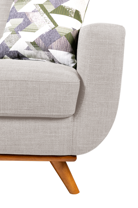 Sofa sectionnel Freeman de Kort & Co. 2 pièces po en tissu d’apparence lin avec pattes en bois - blanc colombe