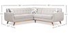 Kort & Co. Freeman 2-Piece Linen-Look Fabric Sectional with Wood Legs – Dove White | Sofa sectionnel Freeman de Kort & Co. 2 pièces po en tissu d’apparence lin avec pattes en bois - blanc colombe