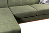 Kort & Co. Freeman 2-Piece Left-Facing Sectional with Wood Legs – Avocado Green | Sofa sectionnel gauche Freeman de Kort & Co. 2 pièces de po en tissu d’apparence lin avec pattes en bois - vert avocat
