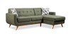 Kort & Co. Freeman 2-Piece Right-Facing Sectional with Wood Legs – Avocado Green | Sofa sectionnel de gauche Freeman de Kort & Co. 2 pièces po en tissu d’apparence lin avec pattes en bois -vert avocat