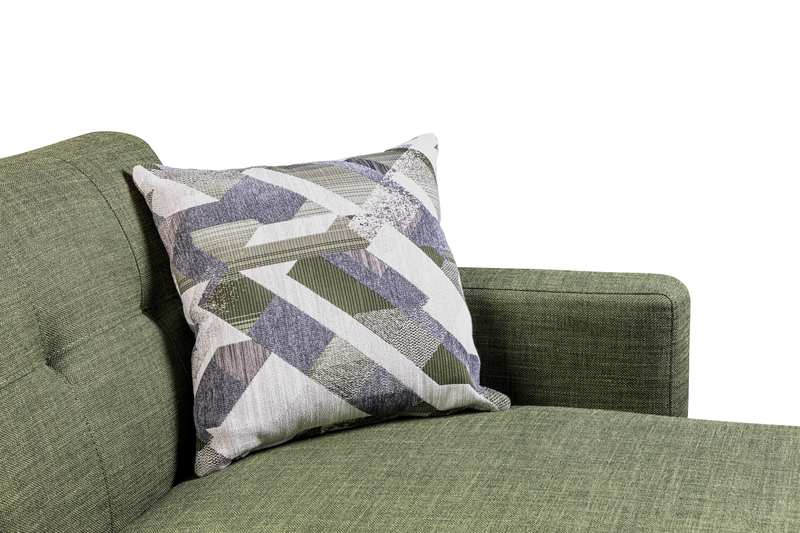 Sofa sectionnel de gauche Freeman de Kort & Co. 2 pièces po en tissu d’apparence lin avec pattes en bois -vert avocat