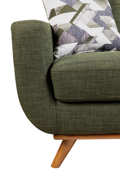 Sofa sectionnel de gauche Freeman de Kort & Co. 2 pièces po en tissu d’apparence lin avec pattes en bois -vert avocat