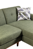Kort & Co. Freeman 2-Piece Right-Facing Sectional with Wood Legs – Avocado Green | Sofa sectionnel de gauche Freeman de Kort & Co. 2 pièces po en tissu d’apparence lin avec pattes en bois -vert avocat