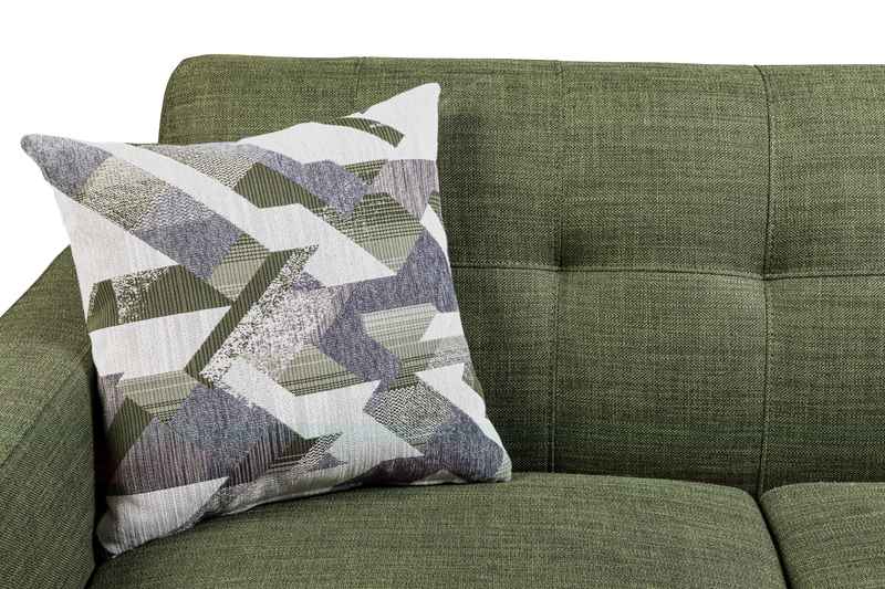 Sofa sectionnel de gauche Freeman de Kort & Co. 2 pièces po en tissu d’apparence lin avec pattes en bois -vert avocat