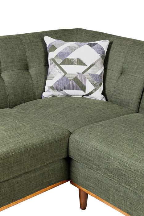 Sofa sectionnel Freeman de Kort & Co. 2 pièces po en tissu d’apparence lin avec pattes en bois - vert avocat