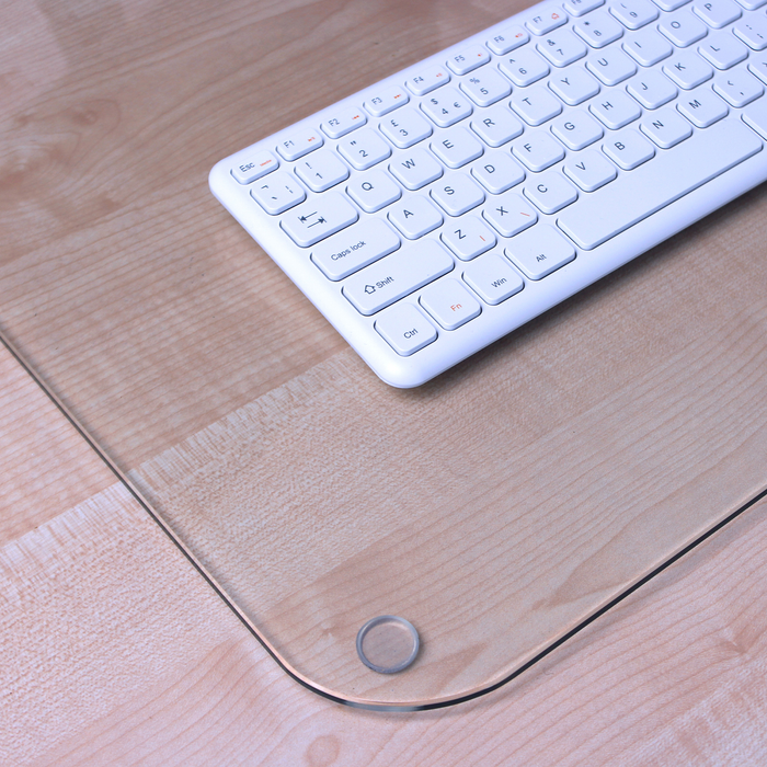 Sous-main de bureau en verre transparent - 19 po x 24 po