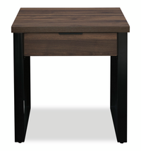 Table de bout contemporaine Griffin de 23,5 po avec rangement - brun foncé