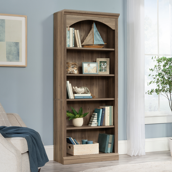 Bibliothèque Halston de 29,29 po à 5 tablettes avec tablettes réglables - chêne salé