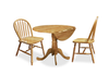 Ensemble de salle à manger Hana 3 pièces avec table de 40 po (L) à abattant, base piédestal et 2 chaises - naturel