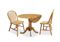 Ensemble de salle à manger Hana 3 pièces avec table de 40 po (L) à abattant, base piédestal et 2 chaises - naturel