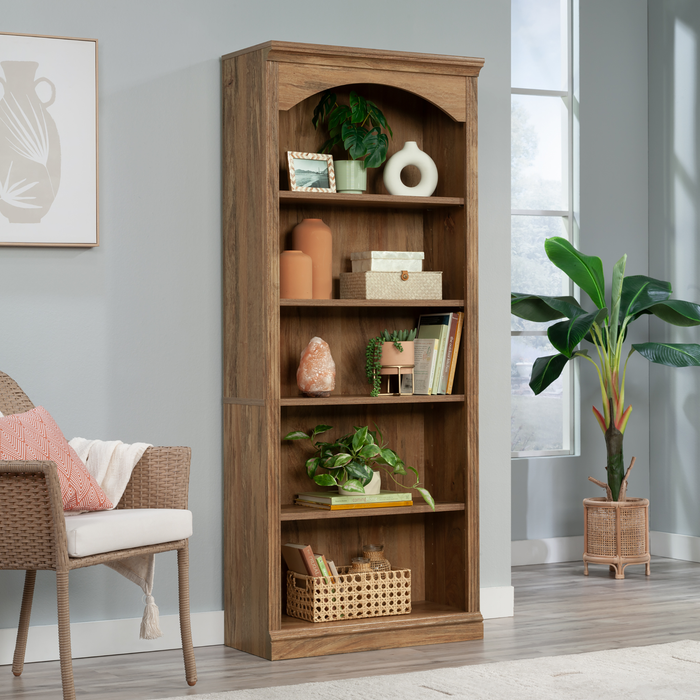 Bibliothèque Halston de 29,29 po à 5 tablettes avec tablettes réglables - noyer majestueux 