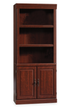 Bibliothèque Heritage de 29,8 po avec portes - cerisier classique