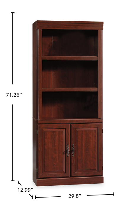 Bibliothèque Heritage de 29,8 po avec portes - cerisier classique