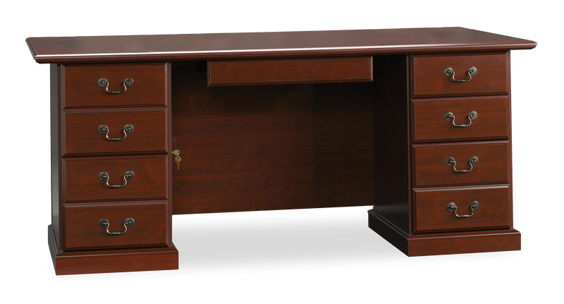 Bureau de direction Heritage de 70,51 po à 4 tiroirs - cerisier classique