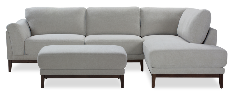 Pouf Horizon de 44,09 po en tissu - gris