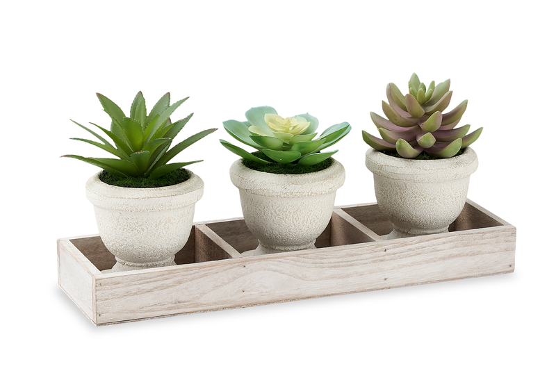 Plantes artificielles en pot - ensemble de 3 