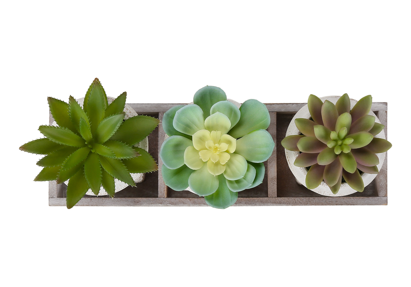 Plantes artificielles en pot - ensemble de 3 