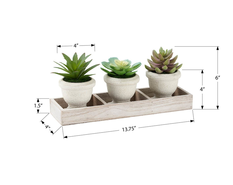 Plantes artificielles en pot - ensemble de 3 