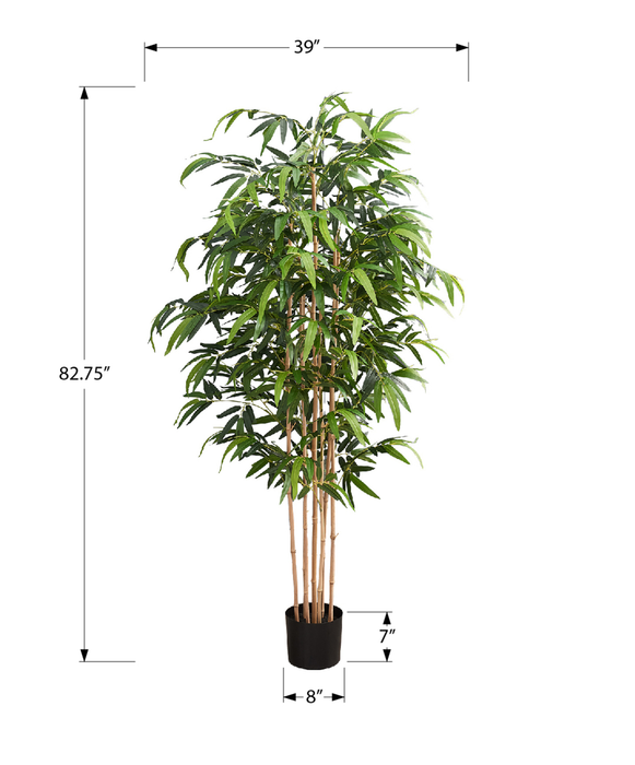 Bambou artificiel de 82,75 po en pot de 8 po pour l’intérieur 