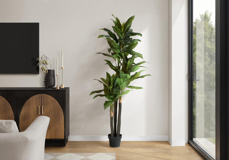 Dracaena artificiel de 82,75 po en pot de 8 po pour l’intérieur 