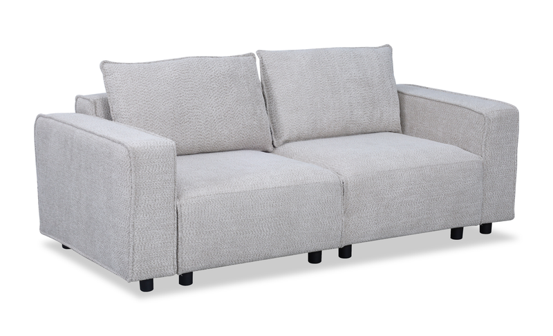 Causeuse modulaire Infinity 2 pièces en tissu de chenille - gris clair