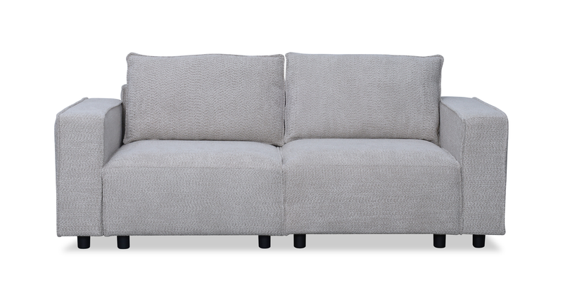Causeuse modulaire Infinity 2 pièces en tissu de chenille - gris clair