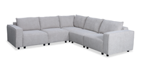  Sofa sectionnel modulaire Infinity 5 pièces en tissu de chenille - gris clair