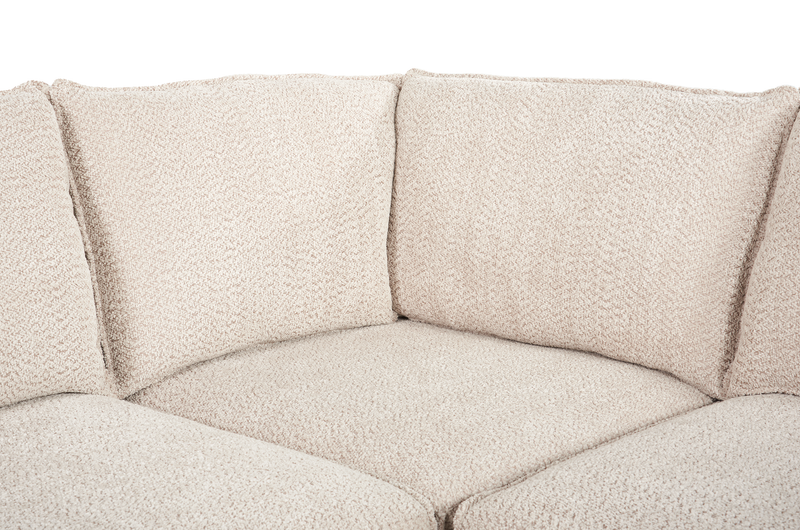 Sofa sectionnel modulaire Infinity 5 pièces en tissu de chenille - taupe