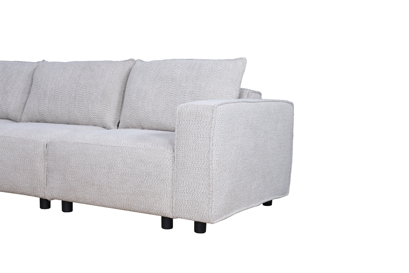 Sofa sectionnel modulaire Infinity 5 pièces en tissu de chenille - gris clair