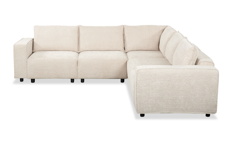 Sofa sectionnel modulaire Infinity 5 pièces en tissu de chenille - taupe