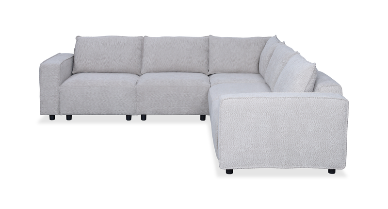 Sofa sectionnel modulaire Infinity 5 pièces en tissu de chenille - gris clair